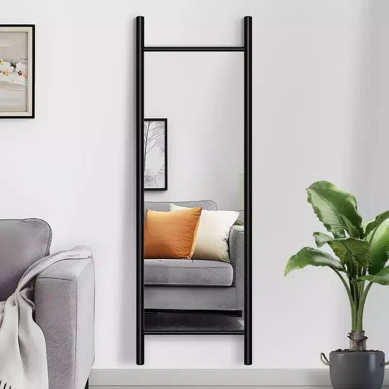 Specchio intero a figura intera con cornice in legno nero/marrone – Singola persona – 64×21 / 71×31 in