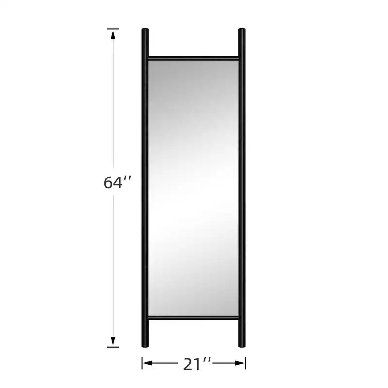Specchio intero a figura intera con cornice in legno nero/marrone – Singola persona – 64×21 / 71×31 in