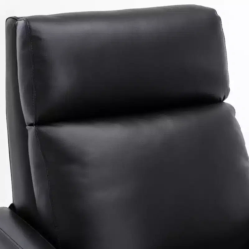 Poltrona reclinabile in pelle pressata nera/caramello, singola