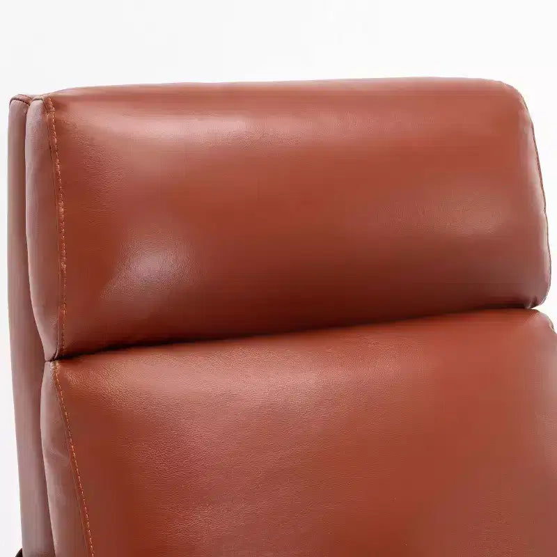 Poltrona reclinabile in pelle pressata nera/caramello, singola
