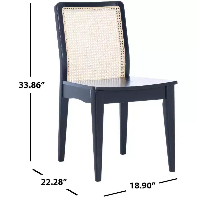 Sedie da pranzo in rattan intrecciato, set da 2 - Nero / Marrone scuro / Naturale / Bianco