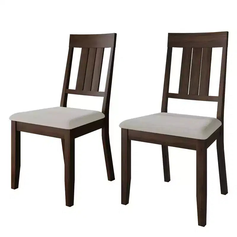 Sedie da pranzo imbottite in legno, set da 2 – Nero / Marrone / Grigio / Naturale / Bianco