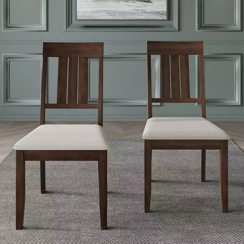 Sedie da pranzo imbottite in legno, set da 2 – Nero / Marrone / Grigio / Naturale / Bianco