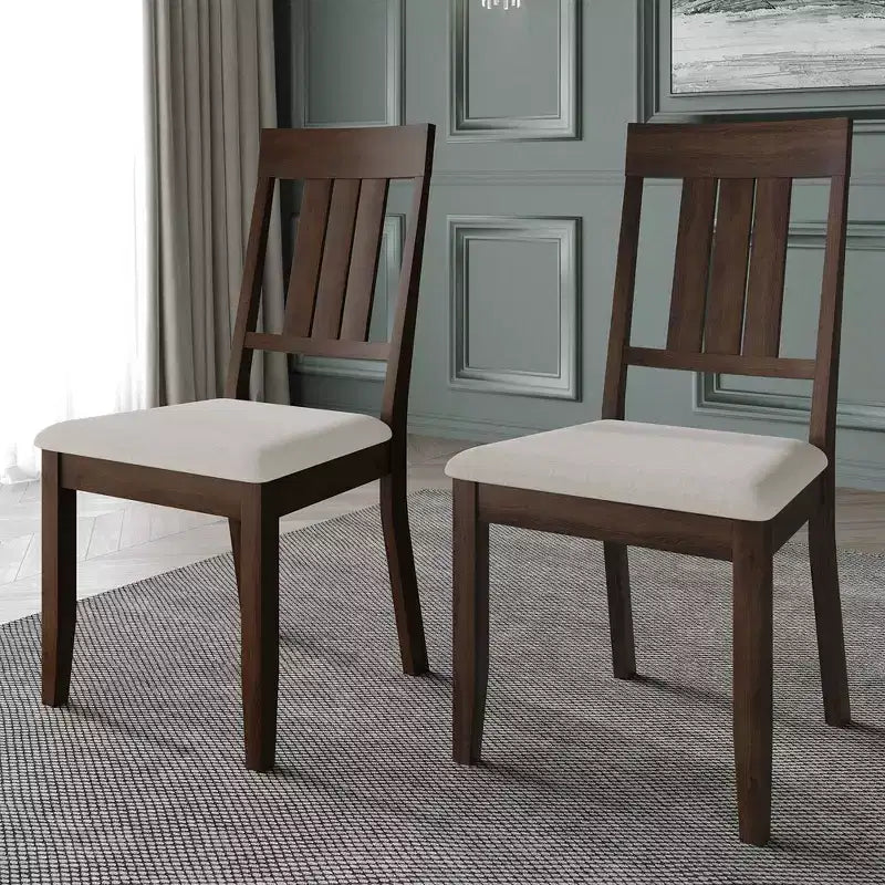 Sedie da pranzo imbottite in legno, set da 2 – Nero / Marrone / Grigio / Naturale / Bianco