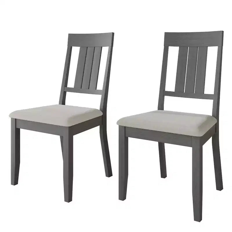 Sedie da pranzo imbottite in legno, set da 2 – Nero / Marrone / Grigio / Naturale / Bianco