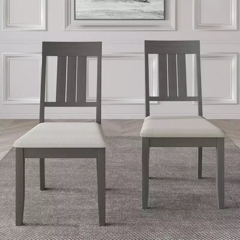 Sedie da pranzo imbottite in legno, set da 2 – Nero / Marrone / Grigio / Naturale / Bianco