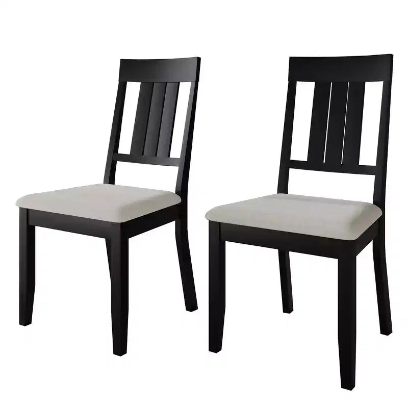 Sedie da pranzo imbottite in legno, set da 2 – Nero / Marrone / Grigio / Naturale / Bianco