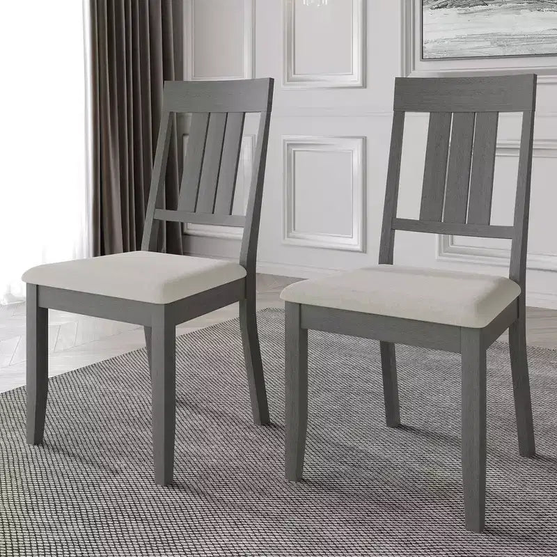 Sedie da pranzo imbottite in legno, set da 2 – Nero / Marrone / Grigio / Naturale / Bianco