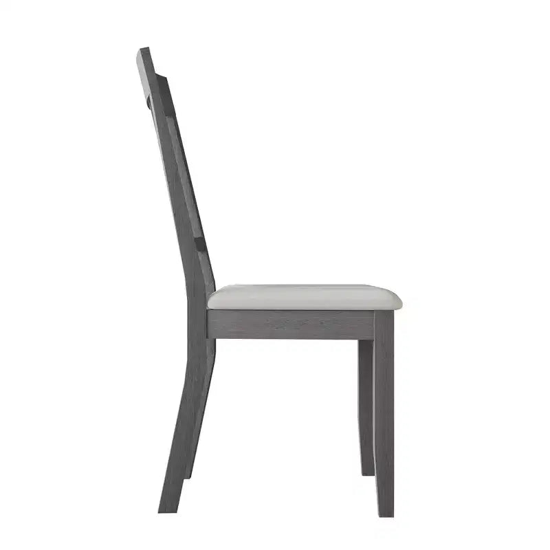 Sedie da pranzo imbottite in legno, set da 2 – Nero / Marrone / Grigio / Naturale / Bianco