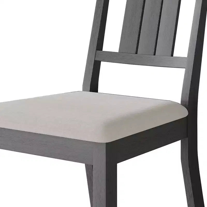 Sedie da pranzo imbottite in legno, set da 2 – Nero / Marrone / Grigio / Naturale / Bianco