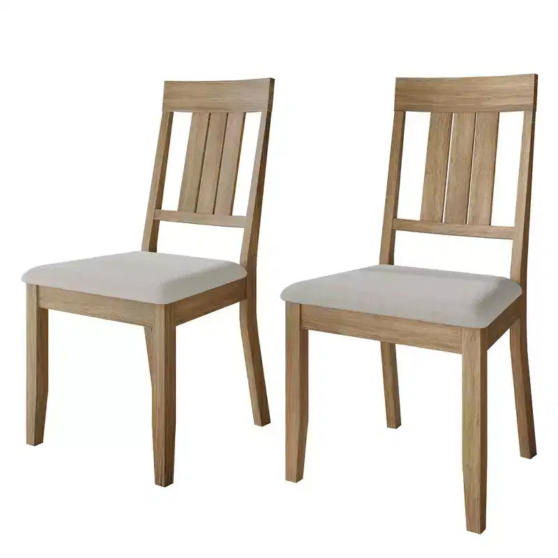 Sedie da pranzo imbottite in legno, set da 2 – Nero / Marrone / Grigio / Naturale / Bianco