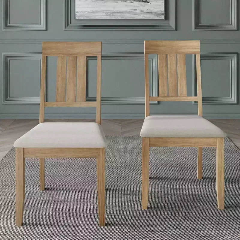 Sedie da pranzo imbottite in legno, set da 2 – Nero / Marrone / Grigio / Naturale / Bianco