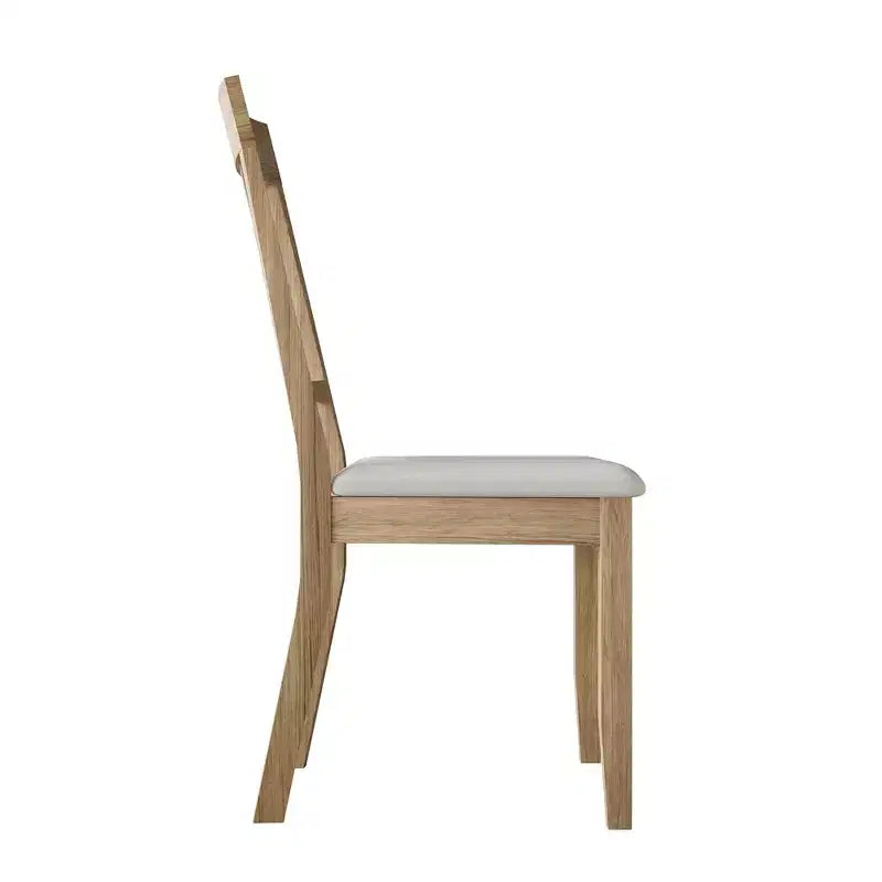 Sedie da pranzo imbottite in legno, set da 2 – Nero / Marrone / Grigio / Naturale / Bianco