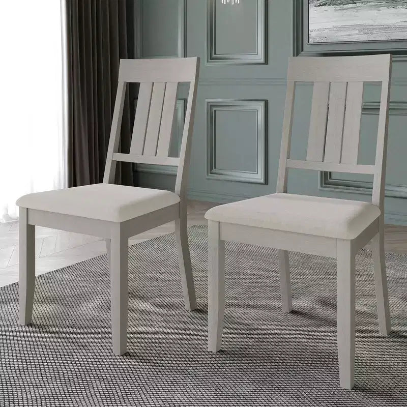 Sedie da pranzo imbottite in legno, set da 2 – Nero / Marrone / Grigio / Naturale / Bianco