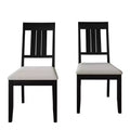 ChaletPosh Wooden Dining Chair With Warm Grey Cover (Set of 2)