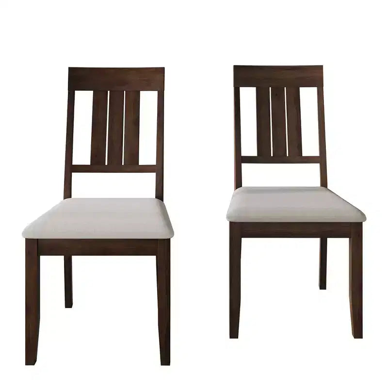 Sedie da pranzo imbottite in legno, set da 2 – Nero / Marrone / Grigio / Naturale / Bianco