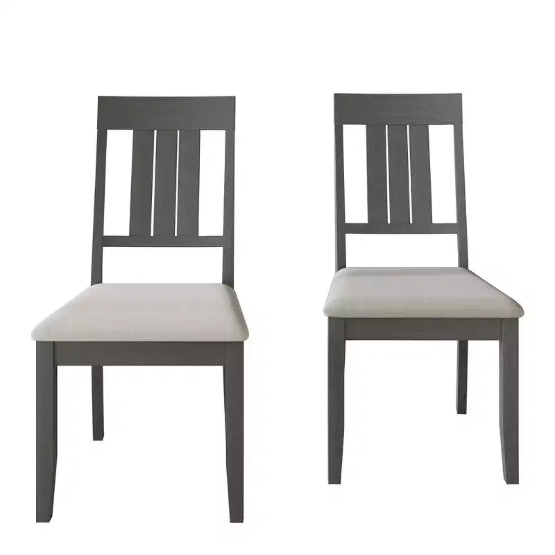 Sedie da pranzo imbottite in legno, set da 2 – Nero / Marrone / Grigio / Naturale / Bianco