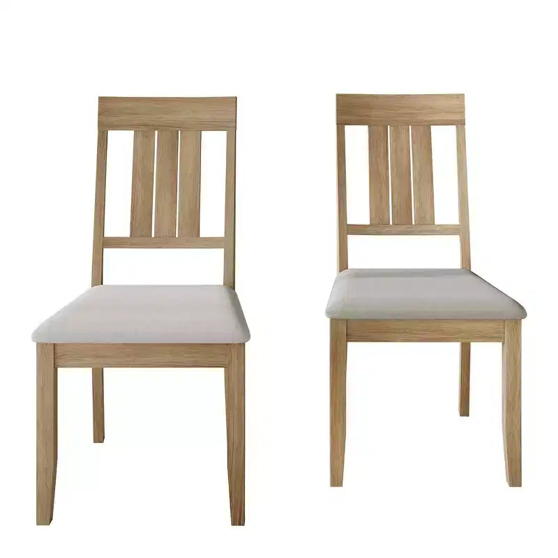 Sedie da pranzo imbottite in legno, set da 2 – Nero / Marrone / Grigio / Naturale / Bianco